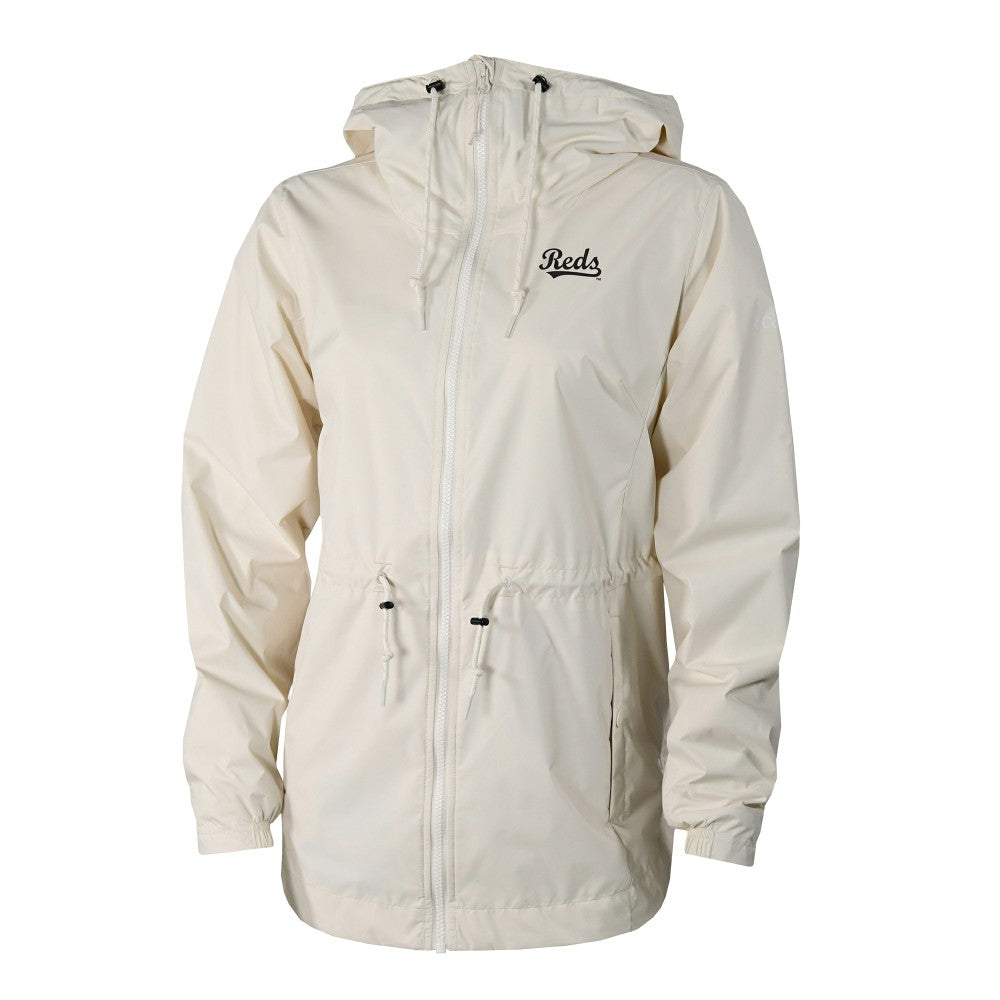 Cincinnati Reds Columbia Women's Lily Park Full-Zip Rain Jacket - Cream Jackets
