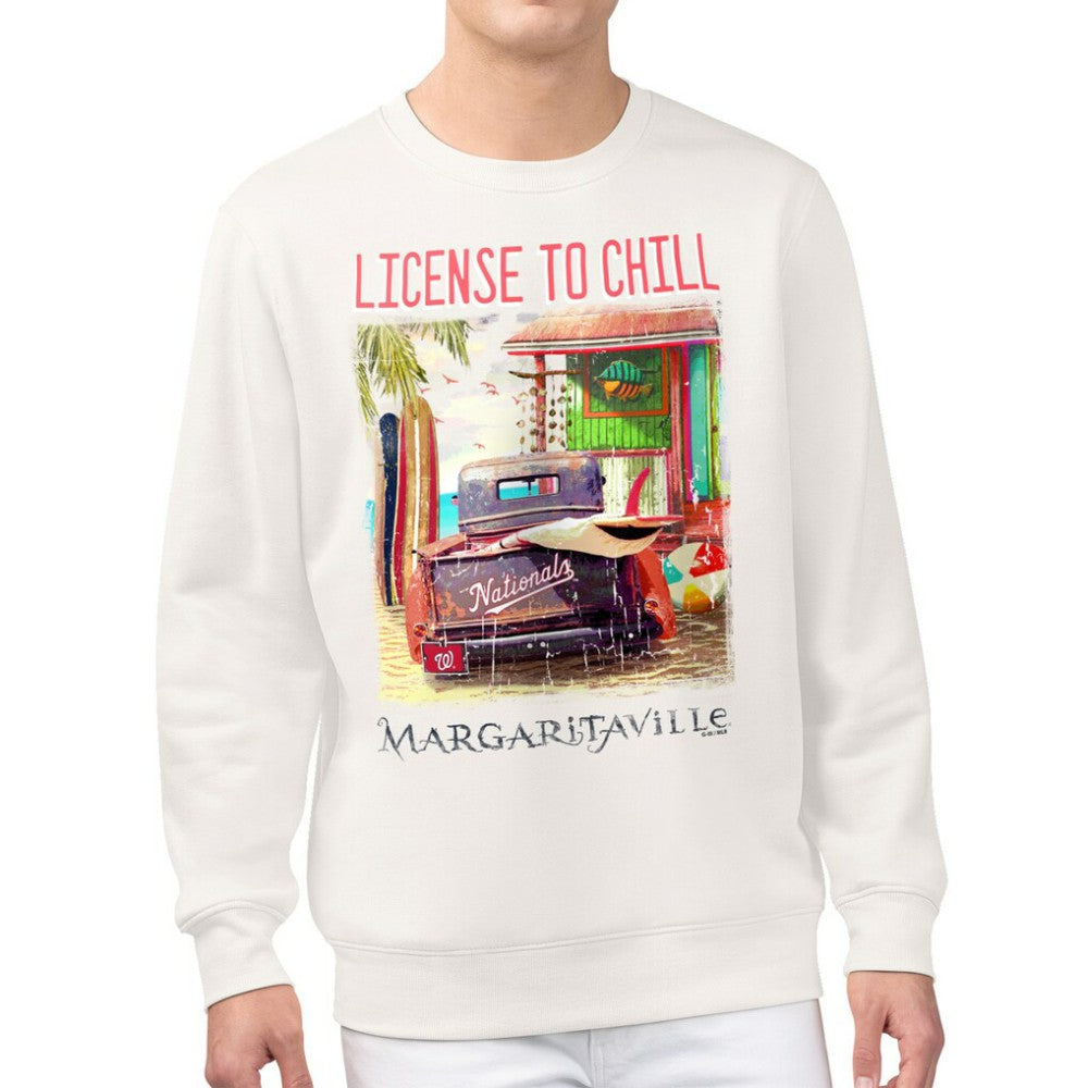 Washington Nationals Margaritaville License to Chill Fleece Sweatshirt - Cream Sweatshirts