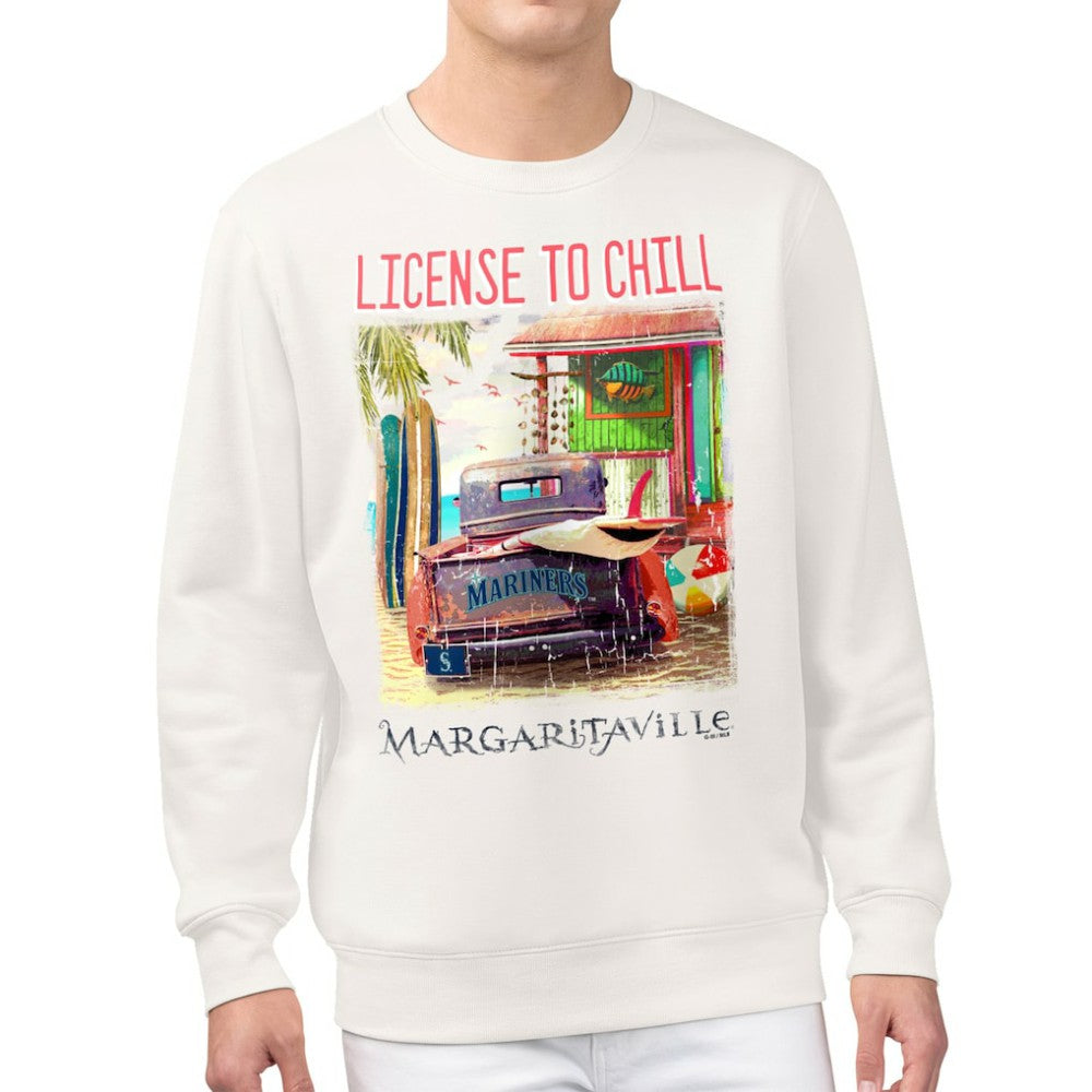 Seattle Mariners Margaritaville License to Chill Fleece Sweatshirt - Cream Sweatshirts