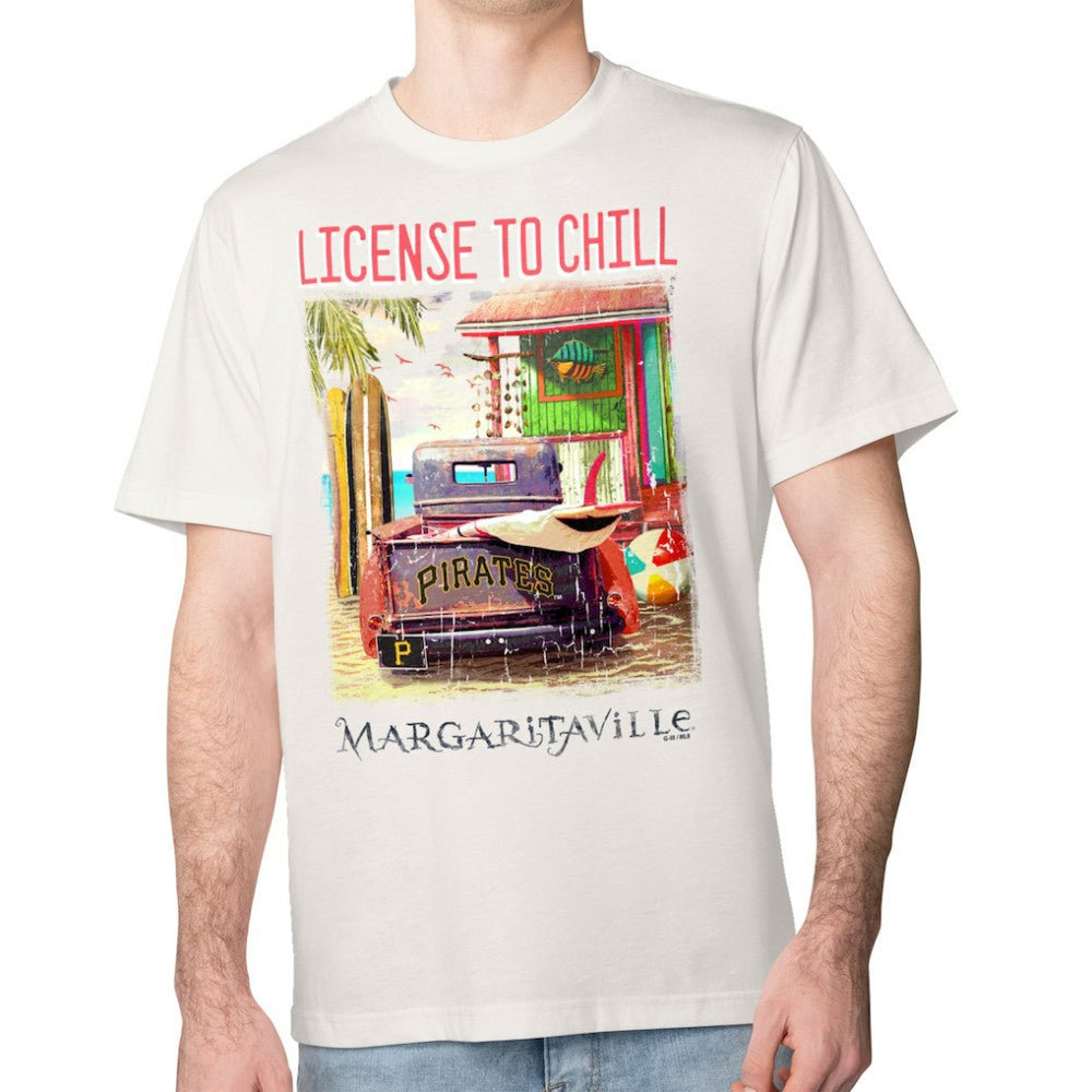 Pittsburgh Pirates Margaritaville License to Chill T-Shirt - Cream T-shirts