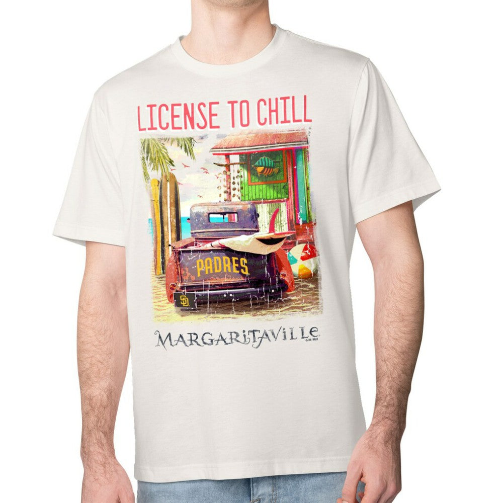 San Diego Padres Margaritaville License to Chill T-Shirt - Cream T-shirts