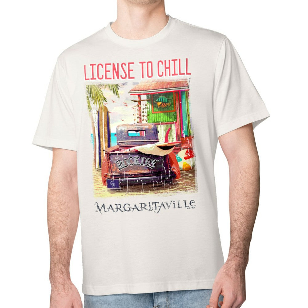 Colorado Rockies Margaritaville License to Chill T-Shirt - Cream T-shirts