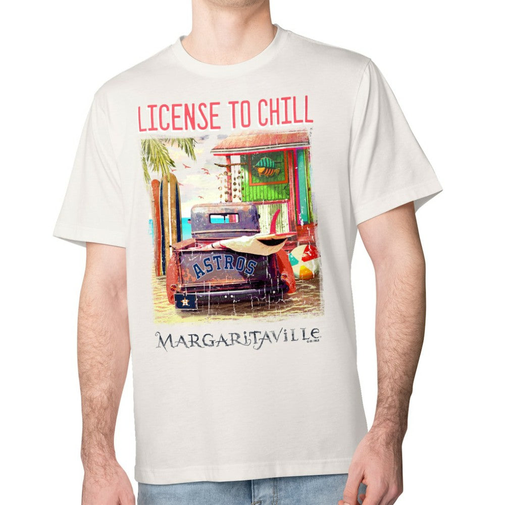 Houston Astros Margaritaville License to Chill T-Shirt - Cream T-shirts