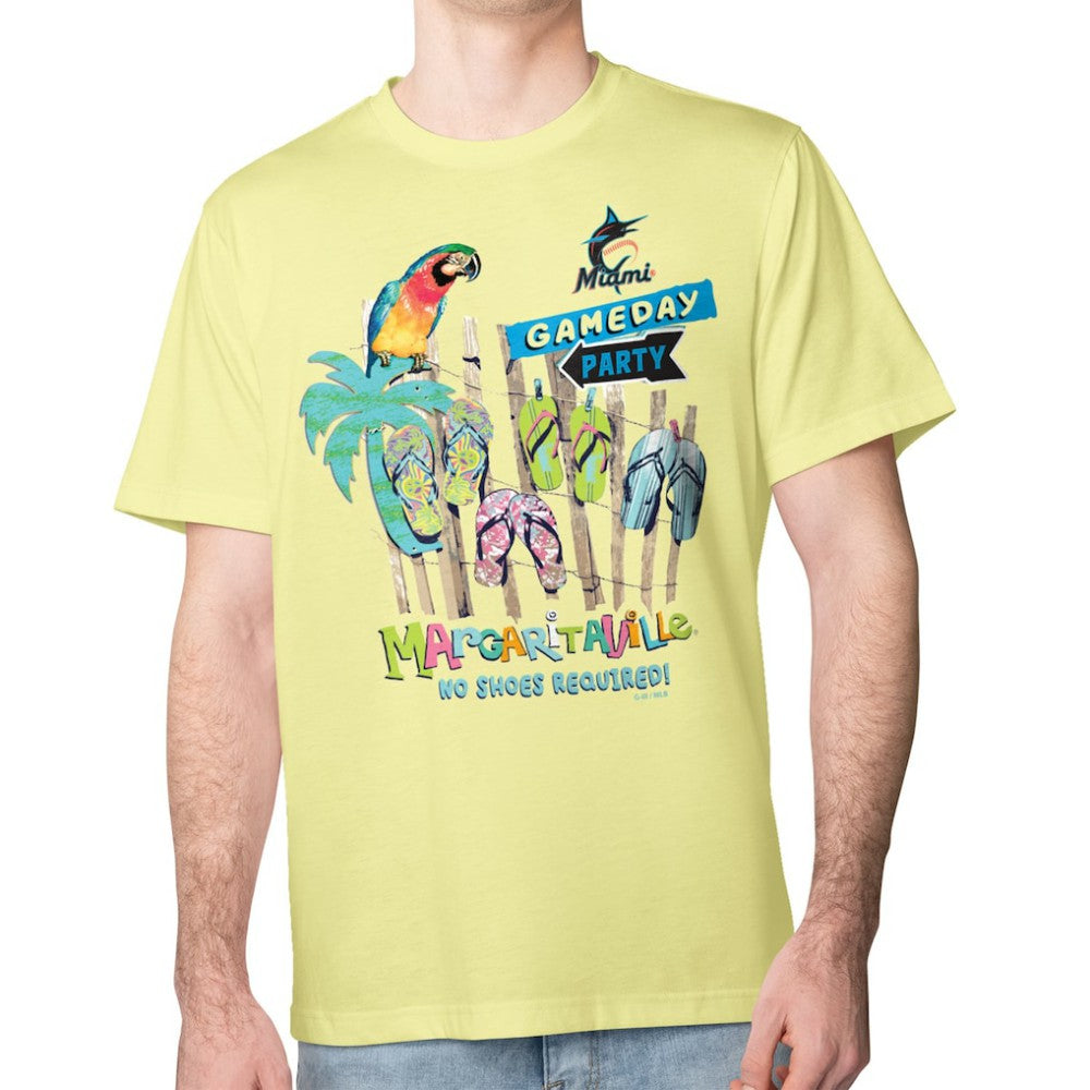 Miami Marlins Margaritaville Gameday Party T-Shirt - Yellow T-shirts