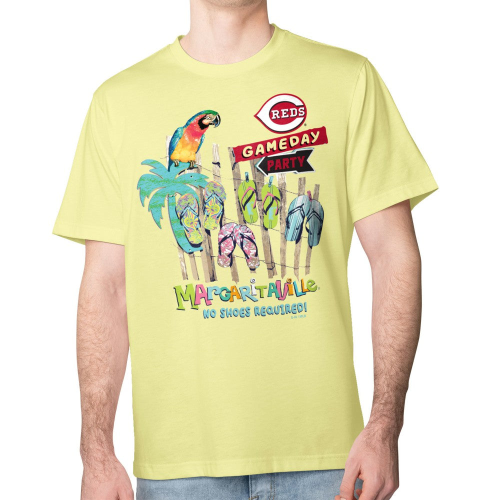 Cincinnati Reds Margaritaville Gameday Party T-Shirt - Yellow T-shirts