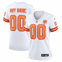 76 Tampa Bay Buccaneers Women's 50th Season Alternate Custom Game Jersey - White Jerseys