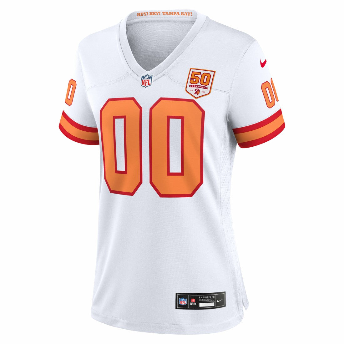 76 Tampa Bay Buccaneers Women's 50th Season Alternate Custom Game Jersey - White Jerseys