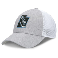 Utah Mammoth Fanatics Utah Badge Trucker Adjustable Hat - Gray/White | US 203122133