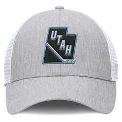 Utah Mammoth Fanatics Utah Badge Trucker Adjustable Hat - Gray/White | US 203122133