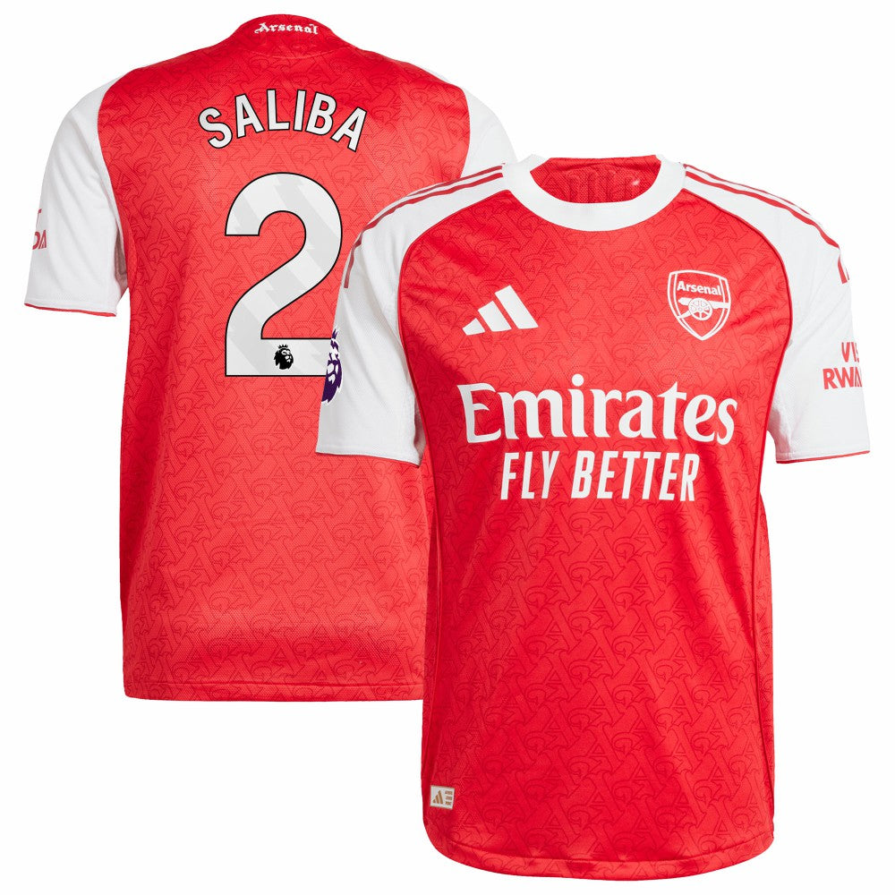William Saliba Arsenal 2025/26 Home Player Jersey Red - Adidas for sale