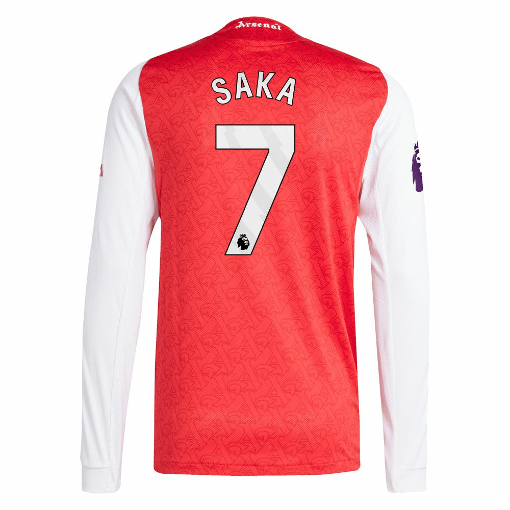 Bukayo Saka Arsenal 2025/26 Home Long Sleeve Player Jersey Red - Adidas on sale