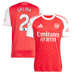 William Saliba Arsenal 2025/26 Home Replica Player Jersey Red - Adidas on sale