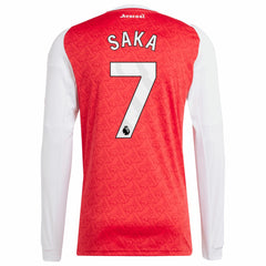 Bukayo Saka Arsenal 2025/26 Home Replica Long Sleeve Player Jersey Red - Adidas for sale