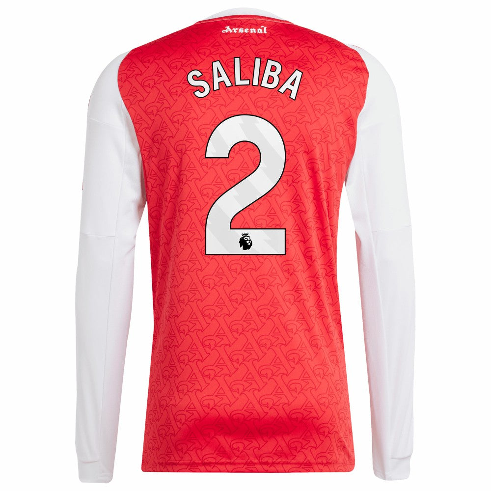 William Saliba Arsenal 2025/26 Home Replica Long Sleeve Player Jersey Red - Adidas on sale