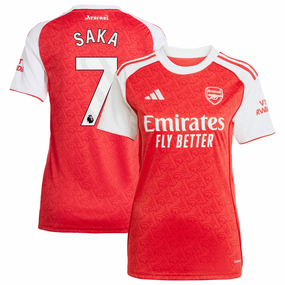 Bukayo Saka Arsenal Women's 2025/26 Home Replica Player Jersey Red - Adidas