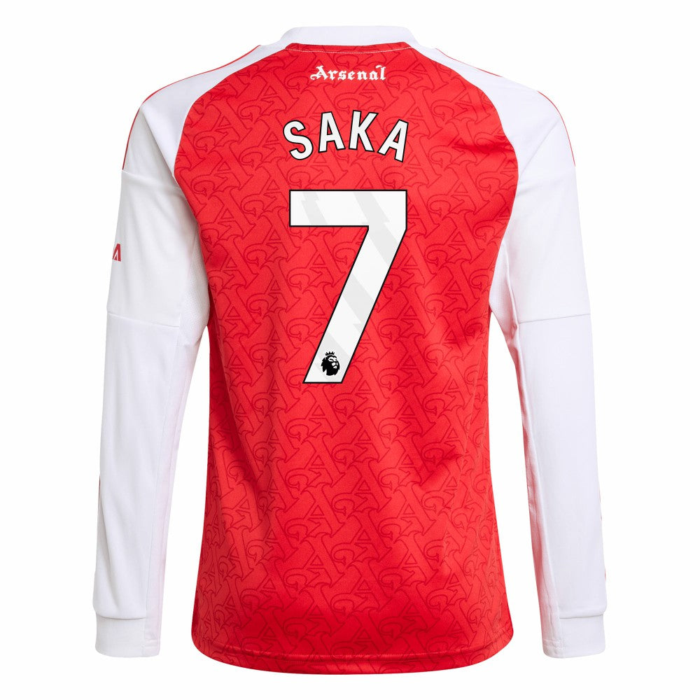 Bukayo Saka Arsenal Youth 2025/26 Home Replica Long Sleeve Player Jersey Red - Adidas sale
