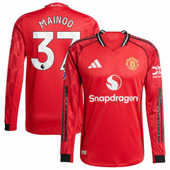 Kobbie Mainoo Manchester United Home 2025/26 Player Long Sleeve Jersey Red - Adidas