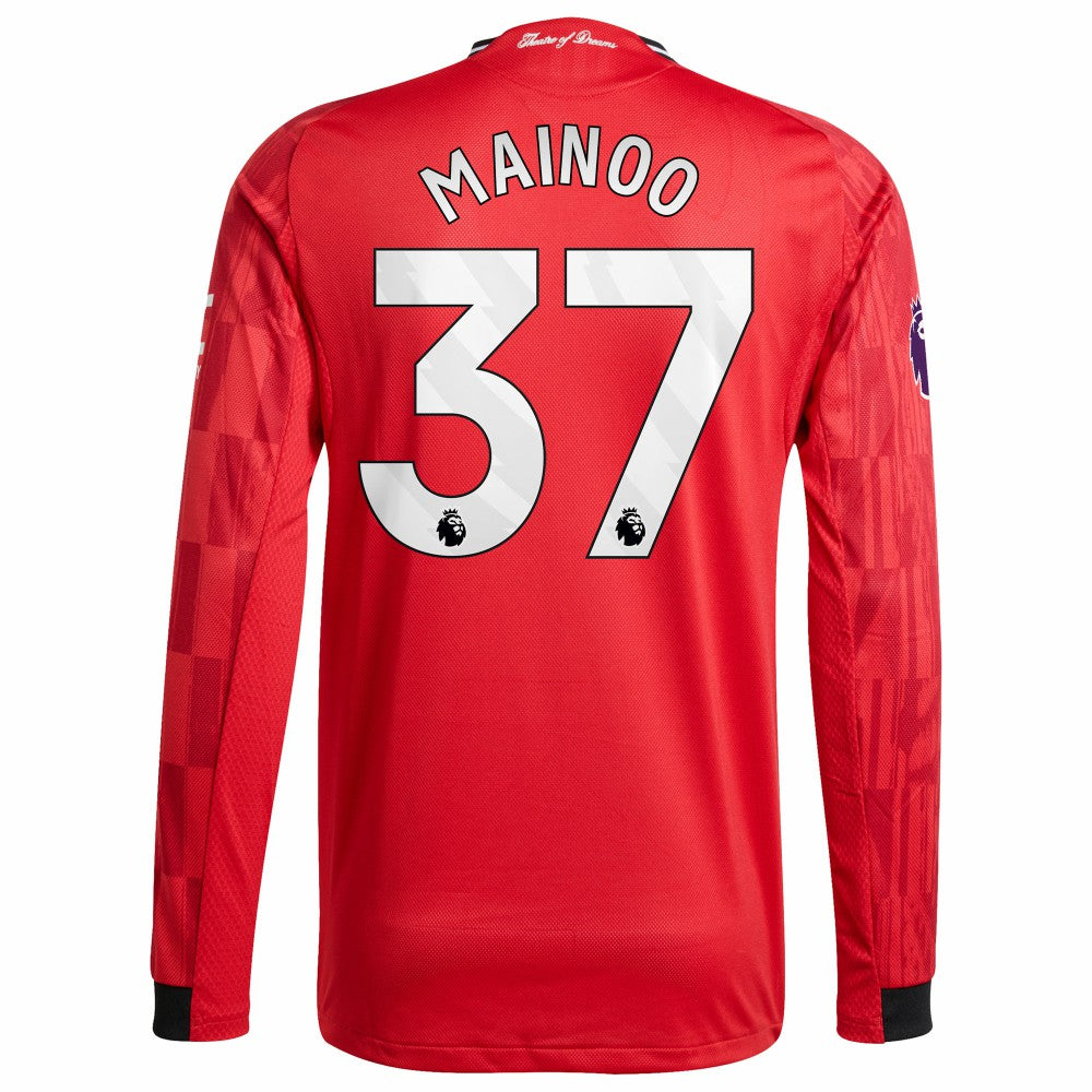 Kobbie Mainoo Manchester United Home 2025/26 Player Long Sleeve Jersey Red - Adidas