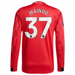 Kobbie Mainoo Manchester United Home 2025/26 Player Long Sleeve Jersey Red - Adidas