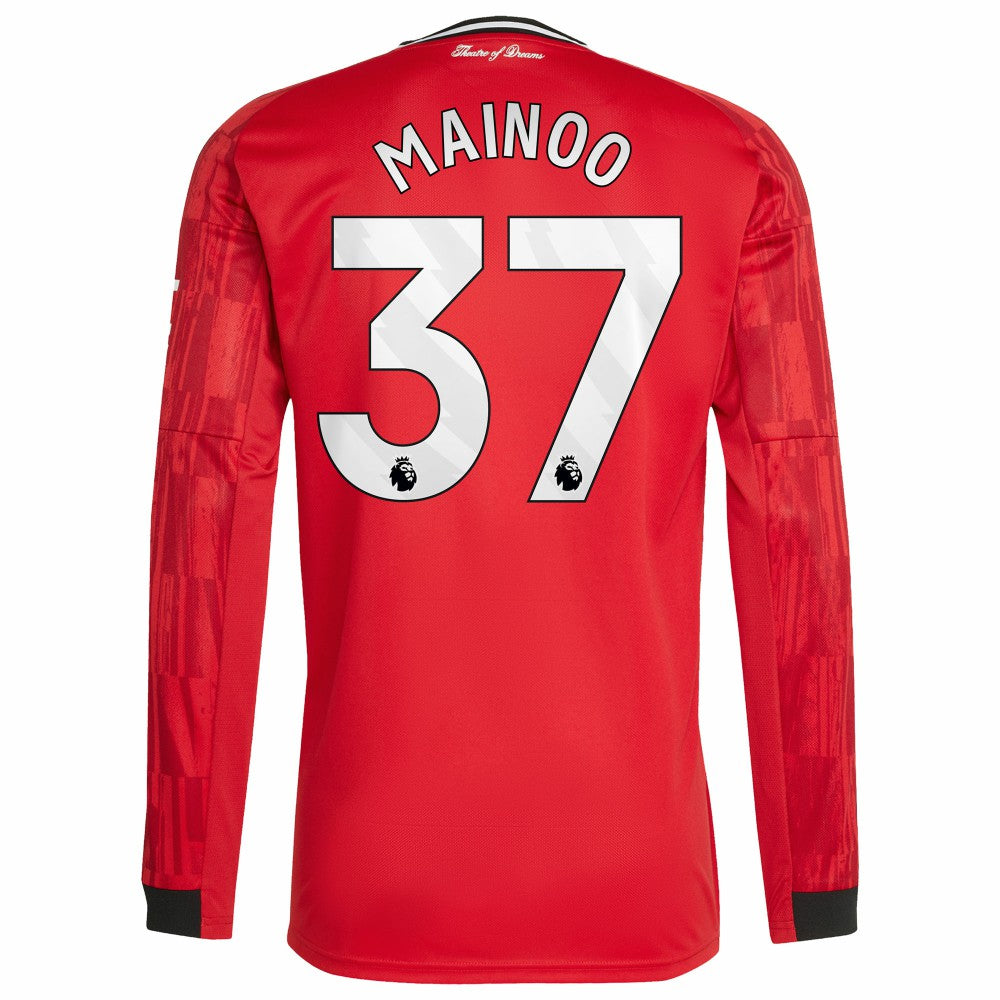 Kobbie Mainoo Manchester United Home 2025/26 Replica Player Long Sleeve Jersey Red - Adidas for sale