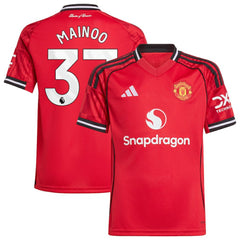 Kobbie Mainoo Manchester United Youth Home 2025/26 Replica Player Jersey Red - Adidas for sale