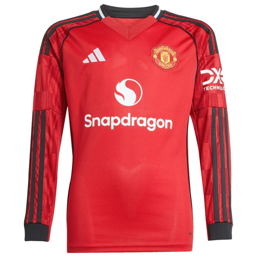 Bruno Fernandes Manchester United Youth Home 2025/26 Replica Player Long Sleeve Jersey Red - Adidas