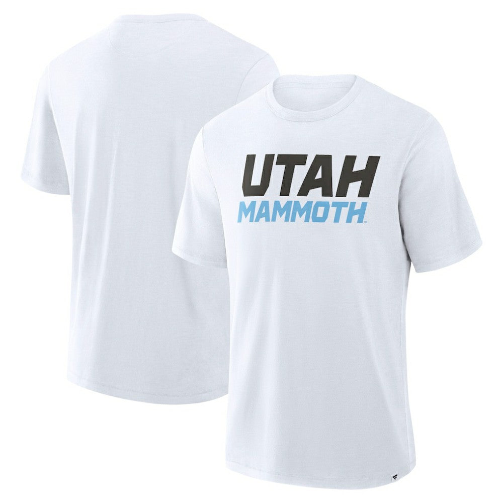 Utah Mammoth Fanatics Wordmark Stadium Slub T-Shirt - White | US 203124191