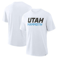 Utah Mammoth Fanatics Wordmark Stadium Slub T-Shirt - White | US 203124191