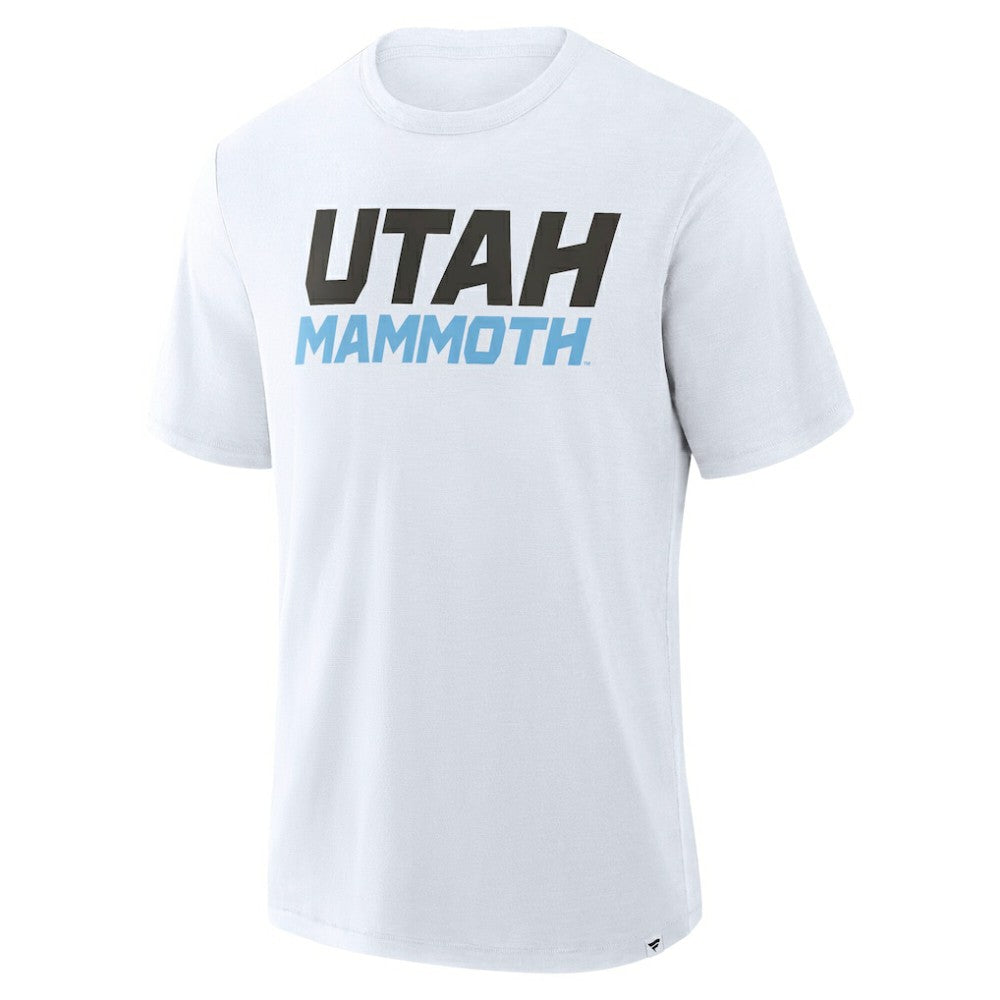 Utah Mammoth Fanatics Wordmark Stadium Slub T-Shirt - White | US 203124191