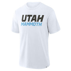 Utah Mammoth Fanatics Wordmark Stadium Slub T-Shirt - White | US 203124191