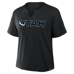 Utah Mammoth Fanatics Women's Combo Stadium Slub Boxy T-Shirt - Black | US 203124198