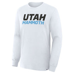 Utah Mammoth Fanatics Wordmark Legacy Long Sleeve T-Shirt - White | US 203124216