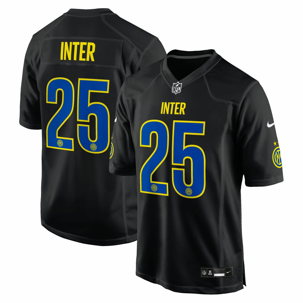 Inter Milan 2025 Soccer x NFL Game Jersey Black - Nike discount