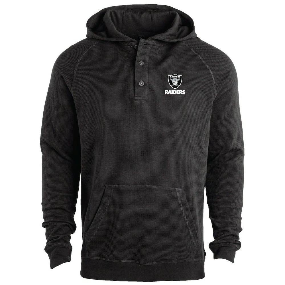 Las Vegas Raiders Dunbrooke Montana Raglan Thermal Hoodie - Black Hoodies