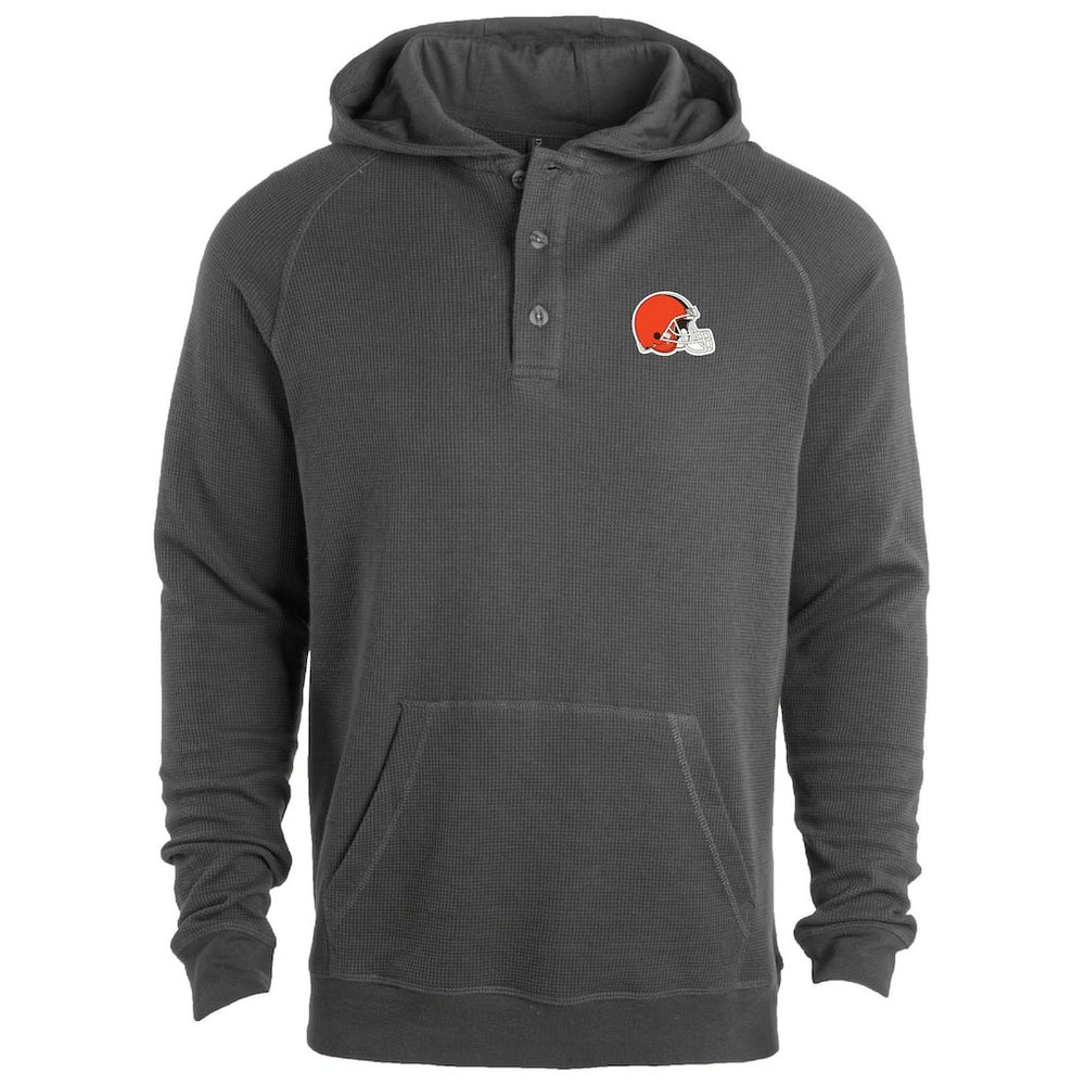 Cleveland Browns Dunbrooke Montana Raglan Thermal Hoodie - Gray Hoodies