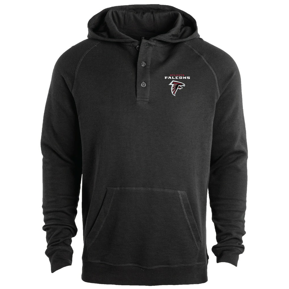 Atlanta Falcons Dunbrooke Montana Raglan Thermal Hoodie - Black Hoodies