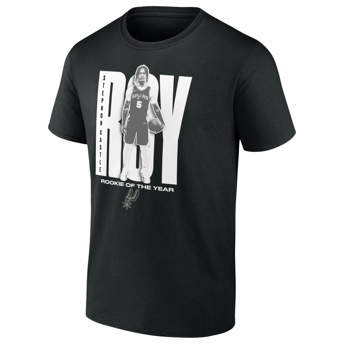 Stephon Castle San Antonio Spurs 2025 NBA Rookie of the Year T-Shirt Black