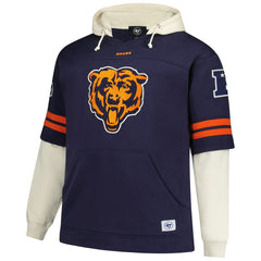 Chicago Bears '47 Big & Tall Split Zone Cornerback V-Neck Hoodie - Navy Hoodies