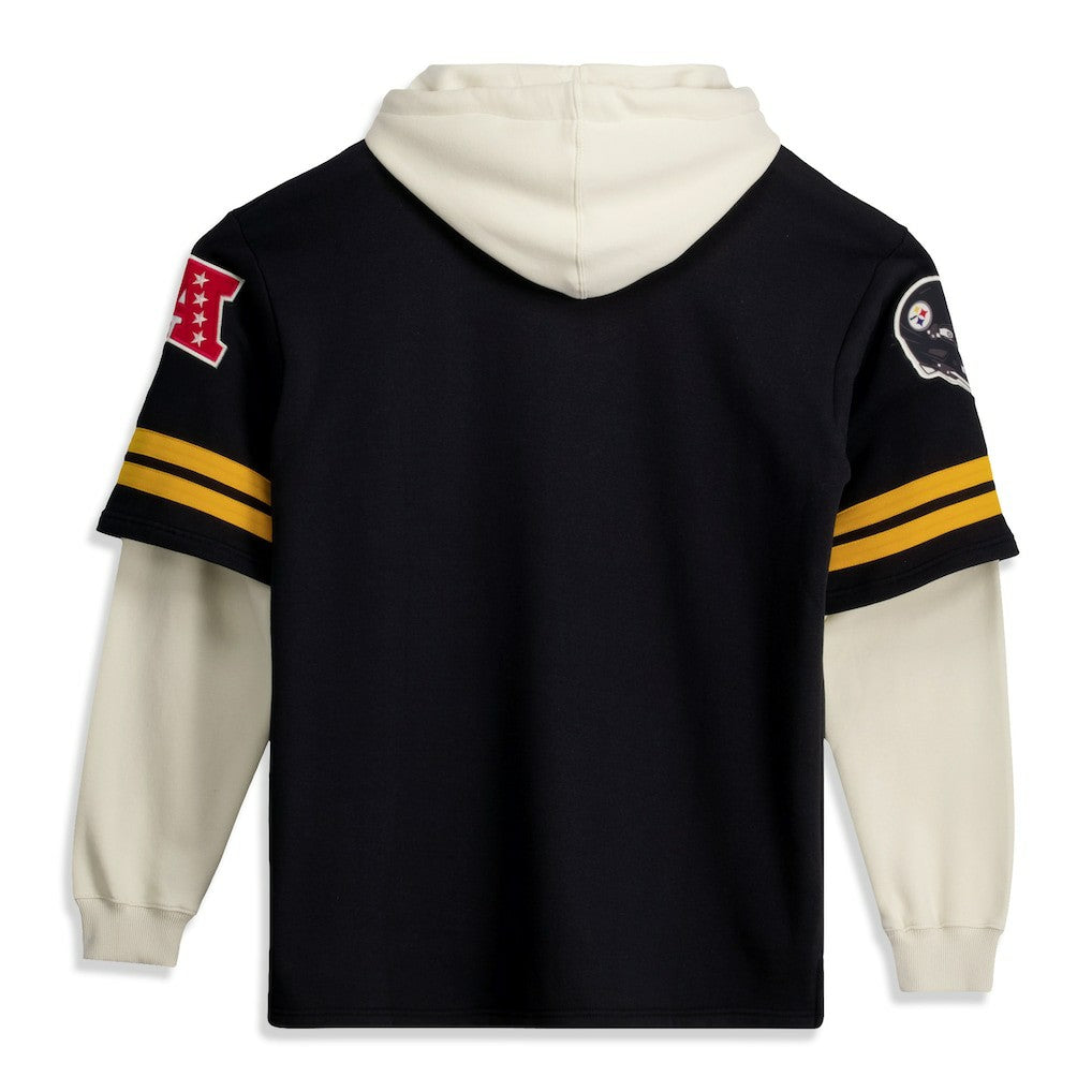 Pittsburgh Steelers '47 Big & Tall Split Zone Cornerback V-Neck Hoodie - Black Hoodies
