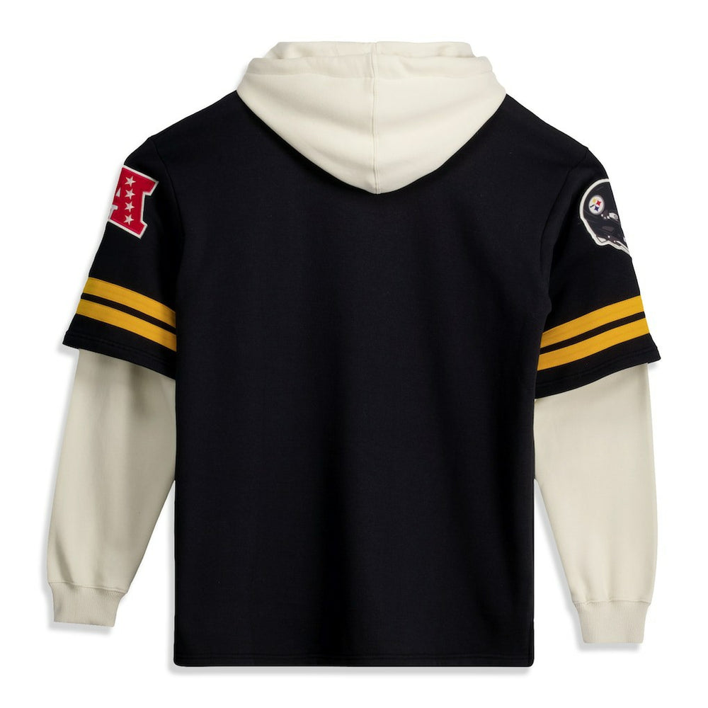 Pittsburgh Steelers '47 Big & Tall Split Zone Cornerback V-Neck Hoodie - Black Hoodies