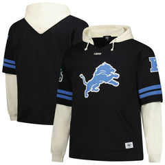 Detroit Lions '47 Big & Tall Split Zone Cornerback V-Neck Hoodie - Black Hoodies