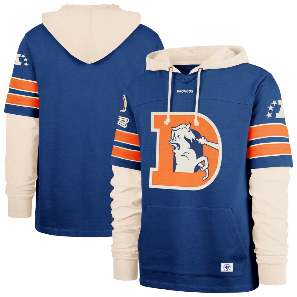 Denver Broncos '47 Big & Tall Split Zone Cornerback Hoodie - Royal Hoodies