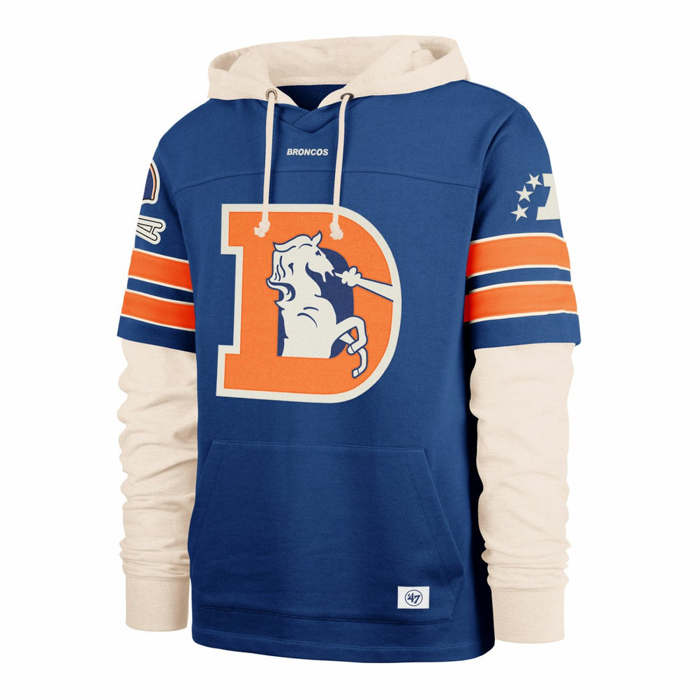 Denver Broncos '47 Big & Tall Split Zone Cornerback Hoodie - Royal Hoodies