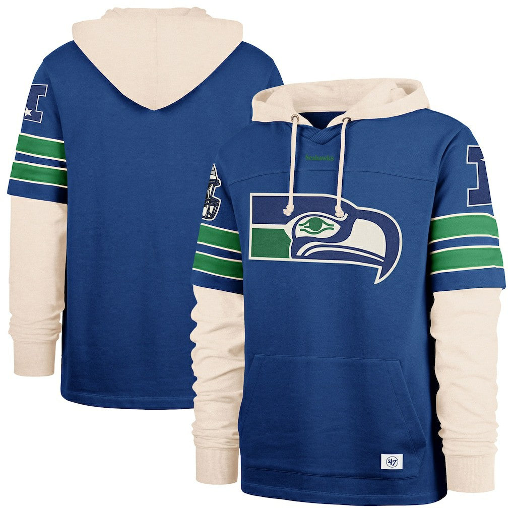 Seattle Seahawks '47 Big & Tall Split Zone Cornerback Hoodie - Royal Hoodies