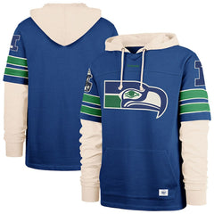 Seattle Seahawks '47 Big & Tall Split Zone Cornerback Hoodie - Royal Hoodies