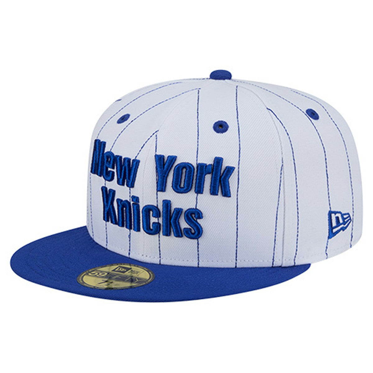 New York Knicks Wordmark Pinstripe 59FIFTY Fitted Hat White - New Era