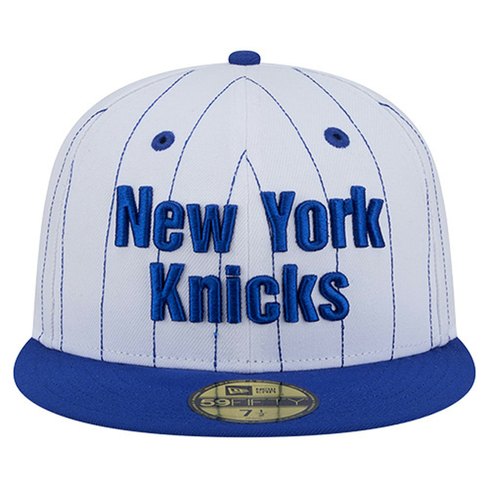 New York Knicks Wordmark Pinstripe 59FIFTY Fitted Hat White - New Era