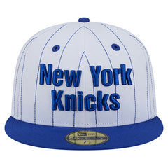 New York Knicks Wordmark Pinstripe 59FIFTY Fitted Hat White - New Era