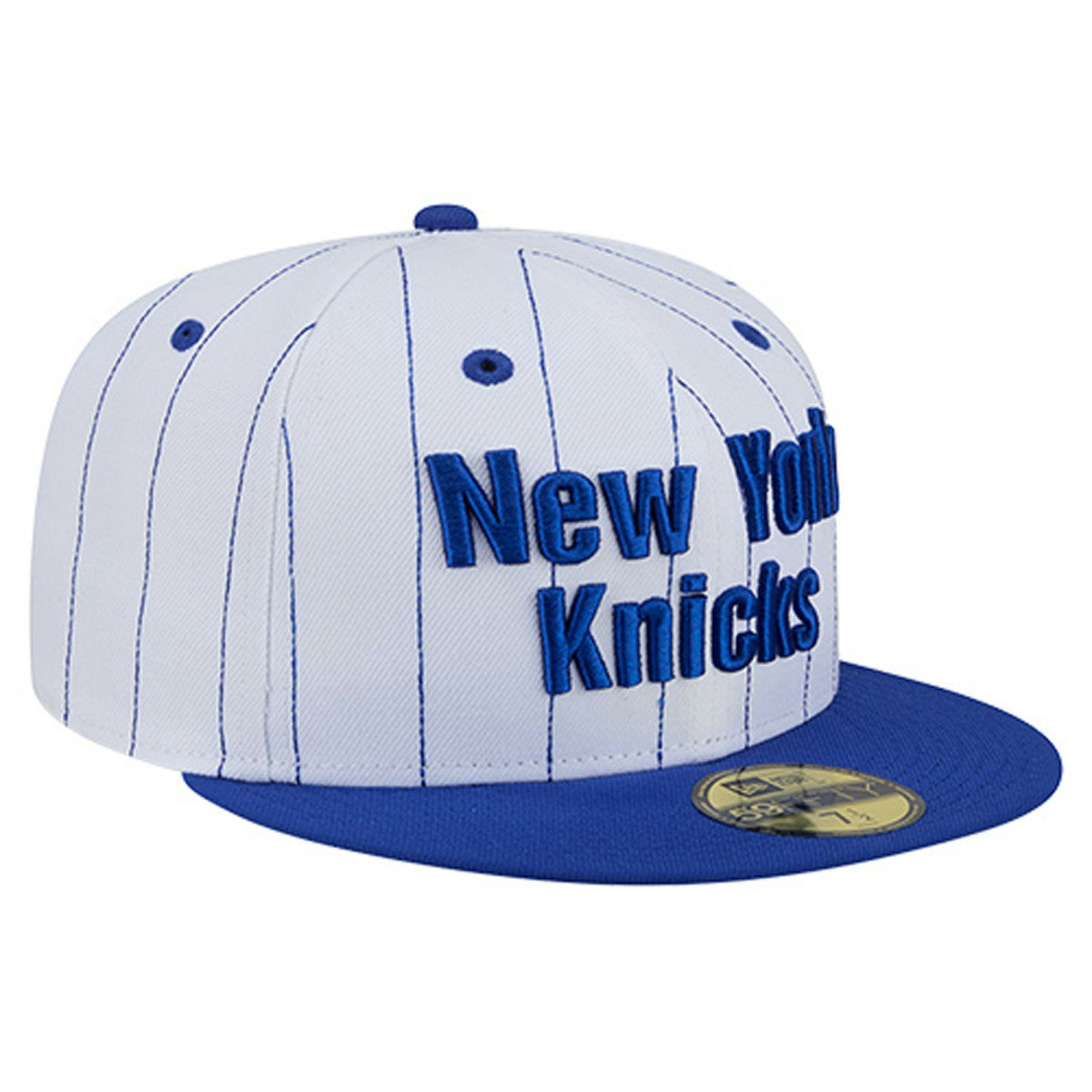 New York Knicks Wordmark Pinstripe 59FIFTY Fitted Hat White - New Era