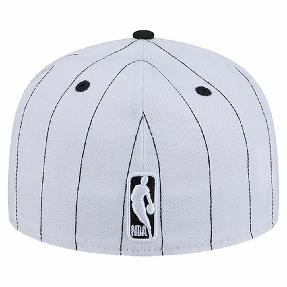 Chicago Bulls Wordmark Pinstripe 59FIFTY Fitted Hat White - New Era